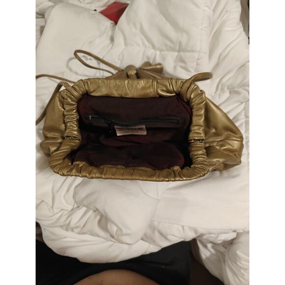 Park Avenue Int 1980 Vintage Bronze Metallic Leather Handbag Shoulder Bag Clutch - Picture 4 of 9